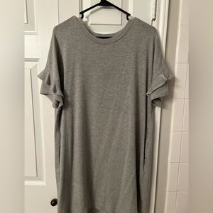 Lush Gray Ruffle Sleeve T-shirt Dress. Size L.